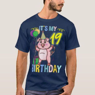 Zijn 19e verjaardag Cute Pig 3303 T-shirt