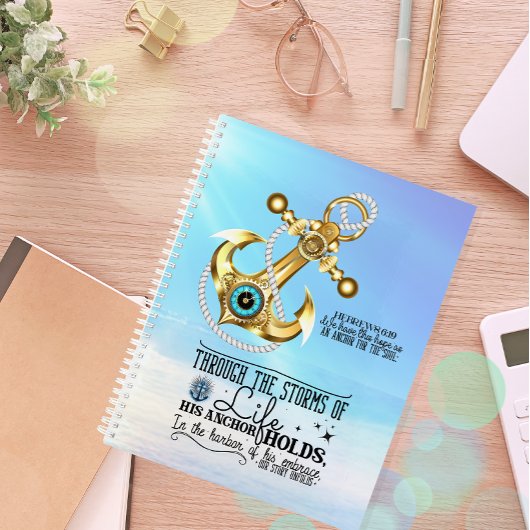 Zijn anker houdt de blauwe oceaan vast planner