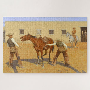 Zijn eerste les 1903 door Frederic Remington Legpuzzel