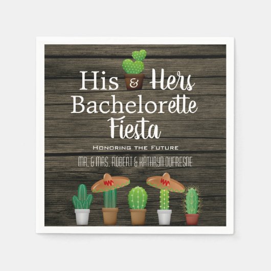 Zijn en haar Bachelor / Bachelorette Fiesta Servet (Voorkant)