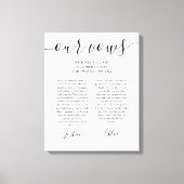 Zijn en haar bruiloft gelooft zwart-wit script canvas afdruk (Voorkant)