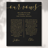 Zijn en haar bruiloft met Black Gold Script Canvas