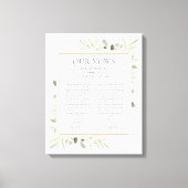Zijn en haar bruiloft Vows Greenery Foliage Canvas (Voorkant)