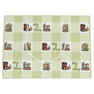 Zijn en haar Cowboy Cowgirl Boots Gift Bag Groot Cadeauzakje