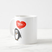 Zijn en haar pinguïn mokken | overeenkomende set (Voorkant links)