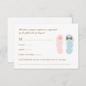 Zijn en haar Sandals Beach Wedding RSVP Respons (Voorkant / Achterkant)