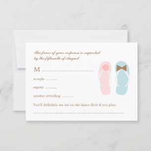 Zijn en haar Sandals Beach Wedding RSVP Respons Kaartje