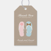 Zijn en haar strand sandalen bruiloft cadeaulabel (Voorkant)