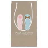 Zijn en haar Teenslippers Beach bruiloft Klein Cadeauzakje (Voorkant)