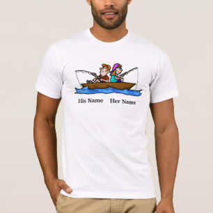 Zijn en haar Visten in Boat Together T-shirts