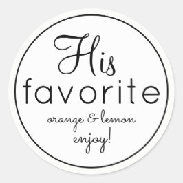 Zijn en Haar witte favoriete huwelijksgunst sticke Ronde Sticker