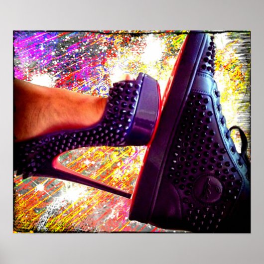 Zijn en Hers Red Bottom Heels en Sneakers Poster (Voorkant)