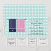 Zijn en Hers Towells Moderne Couples Shower Kaart (Voorkant / Achterkant)