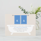 Zijn en Hers Towels Vrijgezellenfeest {blauw} Kaart (Staand voorkant)