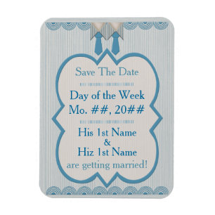 Zijn en zijn blauwe Oxford krijtstreep Magneet