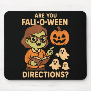 zijn Fall O Ween Richtingen Grappig Leraar Hallowe Muismat
