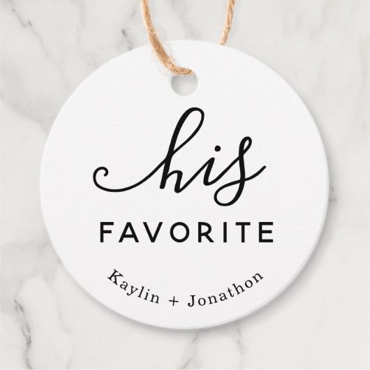 "Zijn favoriete" bruiloft Bedankjes Labels (Voorkant)