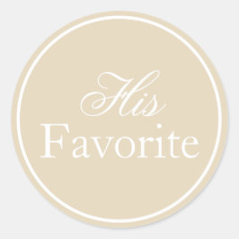 Zijn favoriete bruiloft Sticker Beige Ivory Khaki