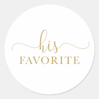 Zijn favoriete Gold Favor Stick Ronde Sticker