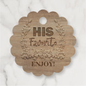 Zijn favoriete rustieke hout bedankjes labels (Achterkant)