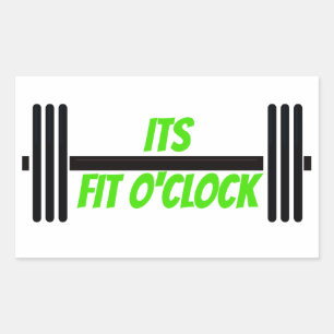 Zijn Fit O'clock Bodybuilding Barbell Rechthoekige Sticker