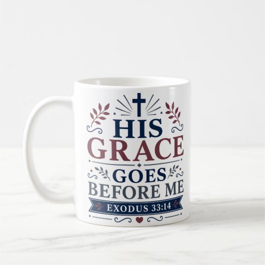 Zijn genade gaat voor mij uit Christelijk geloof Q Koffiemok (Links)
