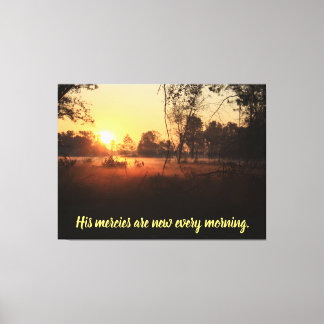 Zijn genade is elke ochtend nieuw canvas afdruk