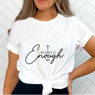 Zijn genade is genoeg-positief bericht- Christelij T-shirt