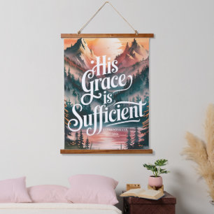 Zijn Genade is Voldoende Christelijke Vrouwen Muur Hangend Wandkleed