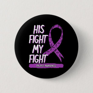 Zijn gevecht is mijn gevecht epilepsie aanval Paar Ronde Button 5,7 Cm
