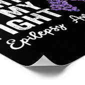 Zijn gevecht is mijn gevecht Epilepsie krijger epi Poster (Hoek)