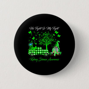 Zijn gevecht is mijn gevecht kabouters nierziekte ronde button 5,7 cm