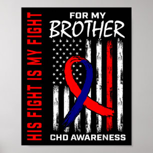 Zijn gevecht is mijn gevecht met CHD Awareness Bro Poster