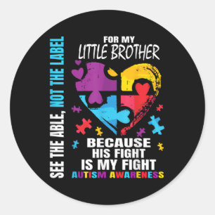 Zijn gevecht is mijn gevecht met mijn blauwe broer ronde sticker