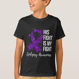 Zijn gevecht is mijn strijd tegen epilepsie bewust t-shirt