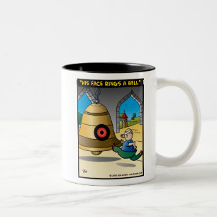 "Zijn gezicht leidt een bell" Tweekleurige Koffiemok