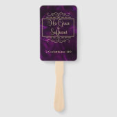 Zijn Grace (diep paars) Handwaaier (Voorkant)