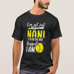 Zijn grootste fan softbal Nani Van Een Softbalspel T-shirt