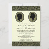 Zijn & haar Art Deco Silhouette Wedding Collectie Kaart (Voorkant)