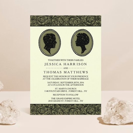 Zijn & haar Art Deco Silhouette Wedding Collectie Kaart
