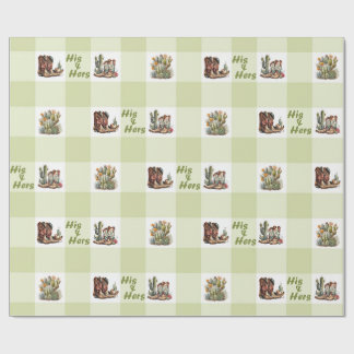 Zijn & haar Cowboy & Cowgirl laarzen inpakpapier