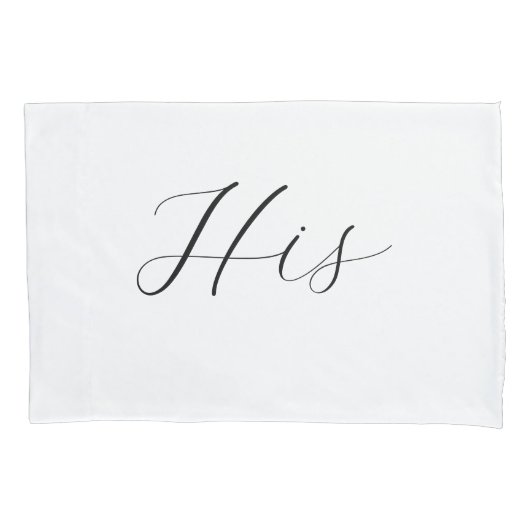 Zijn, haar elegante romantische script kussensloop (Voorkant-Links)