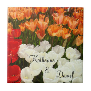 Zijn & Haar Naam Tegels Kunst Trouwcadeaus Tulp Bl Tegeltje