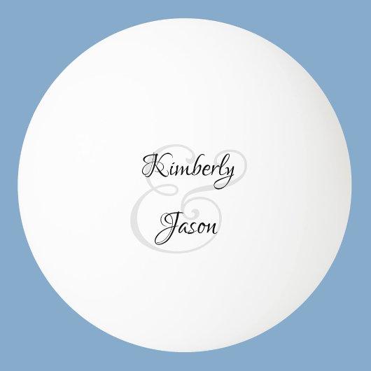 Zijn & Haar Schrift Namen, Zwart & Grijs Pingpongballen