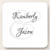 Zijn & haar scriptnamen, zwart & grijs bier onderzetter (Voorkant)