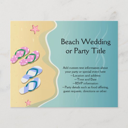Zijn/haar Teenslippers op het strand bruiloft (Voorkant)