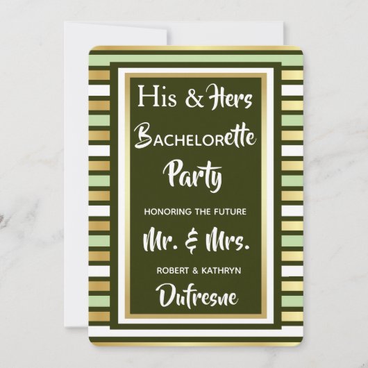 Zijn & haar uitnodiging van de gecombineerde parti (Voorkant)