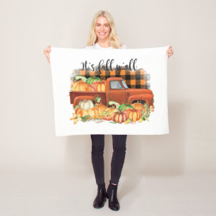 Zijn Herfst Yall Quote    vrachtwagen met pompoene Fleece Deken