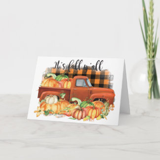 Zijn Herfst Yall Quote |  vrachtwagen met pompoene Kaart