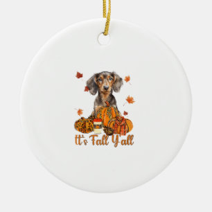 Zijn Herfst Y'all Teckel Dog Herfst Sjaal Herfst P Keramisch Ornament